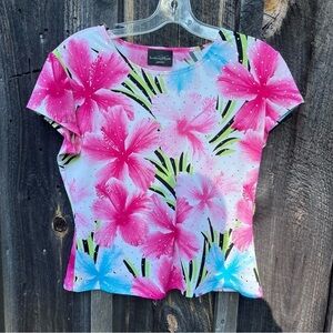 Brittany Black Petite Floral Top
